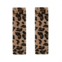 2 Pack Seat Belt Cover Pad, Cute Plush Leopard Print Seatbelt Covers Seatbelt Shoulder for More Comfortable Driving, Plush Fluffy Soft Seat Belt Cover, Car Interior Accessories