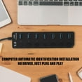 thumbnail image 2 of Kritne 7-port USB 3.0 Hub 5GB/S High Speed with Key Switch Power Adapter USB HUB for PC (Black), Multi-port USB hub, 2 of 10