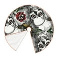 thumbnail image 3 of Bingfone Christmas Tree Skirt Mat Christmas Decoration Interior 30"-Skulls Roses, 3 of 8