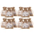 thumbnail image 1 of 4X5.5 Inch 20 Pcs Burlap Drawstring Gift Bag - Burlap with One Side Organza Wedding Party Welcome Favor Bags - Tan, 1 of 6