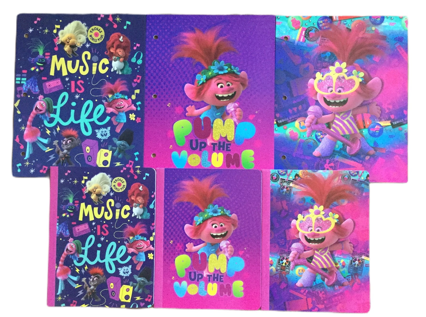 Trolls Back to School Supplies | 2 Pocket Folders | Composition Notebooks | 6 Pieces
