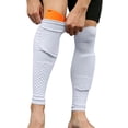 thumbnail image 2 of QIYAGBSA Kids Soccer Shin Guard Sleeves Boys Girls Over the Knee with Pocket Padded for Training Games (White 12-17 YEARS), 2 of 6