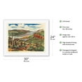 thumbnail image 2 of Columbia River Gorge Pacific Northwest - United Air Lines - Vintage Travel Poster by Joseph Fehér c.1948 - Fine Art Rolled Canvas Print 20in x 26in, 2 of 4