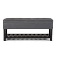 thumbnail image 5 of Simpli Home Cosmopolitan 44 inch Wide Rectangle Storage Ottoman Bench with Open Bottom in Stone Grey Vegan Leather, 5 of 10