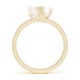 thumbnail image 2 of ANGARA Trillium Freshwater Cultured Pearl Solitaire Ring in 14K Yellow Gold for Women | June Birthstone, Birthday, Anniversary, Jewelry Gift for Women | Pearl Ring, 2 of 8