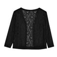 thumbnail image 6 of Aboser Women's 3/4 Sleeve Cropped Cardigan Sweaters Bolero Shrug Cardigans Open Front Crochet Knitted Sweater Plus Size Sheer Cardigan for Ladies 2026 Summer Clothes Black XXXXXL, 6 of 7