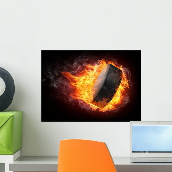 Hockey Puck Wall Mural by Wallmonkeys Peel and Stick Graphic (18 in W x 13 in H) WM62339