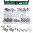 thumbnail image 1 of Kit de soportes para repisas Keadic de 160 piezas, niquelados, 5 mm y 6 mm, 1 of 7
