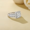 thumbnail image 6 of Flydeer Engagement Rings for Women Princess Cut 2CT Halo Wedding Promise Ring Silver Plated Anniversary Gift for Her Size 7, 6 of 9