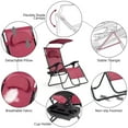 thumbnail image 6 of Gymax Folding Recliner Zero Gravity Lounge Chair W/ Shade Canopy Cup Holder Wine, 6 of 10