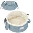 thumbnail image 1 of Bolsa de maquillaje Narwey Barrel con cordón, grande, azul grisáceo, 1 of 1
