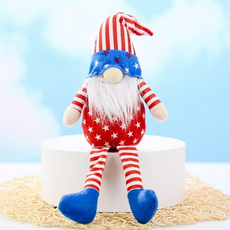 

Clearance Sale QIXI American Flag Pygmy Patriotic Pygmy American Independence Day Pygmy Doll Decoration Creativity American Flag Faceless Doll