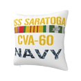 thumbnail image 2 of Funda de almohada súper suave con cremallera para dormitorio, sofá, sillón, USS Saratoga (CV-60), funda de almohada cuadrada suave y acogedora para todas las estaciones, 2 of 8