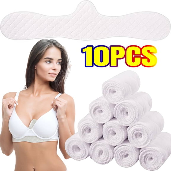 YangNengwen 10 Pcs Reusable Cotton Bra Liners for Sweat Rash Liners Under Breasts Sweat Absorber Pads for Women Female Fashion Accessory Sets