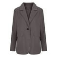 thumbnail image 4 of Bovxnpu Womens Casual Blazer Jacket Business Casual Outfits for Work, Long Sleeve Open Front Work Office Blazer Lapel Button Jacket, Women's Fashion Solid Button Suit Coat Casual Jacket S, 4 of 6