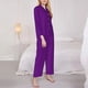 thumbnail image 3 of Balery Purple Conjunto de Pijama con Estampado para Mujer, Conjunto de Dos Piezas con Manga Larga, Ropa de Dormir Suave con Bolsillos, Pijamas Cómodos-Large, 3 of 7