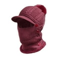 thumbnail image 2 of ZSQDM Winter Women Knitted Pullover Warmth Ear Protection Wool Sweater Hat Hat beanie for Women Yankees Hat berets Bump Cap, 2 of 3