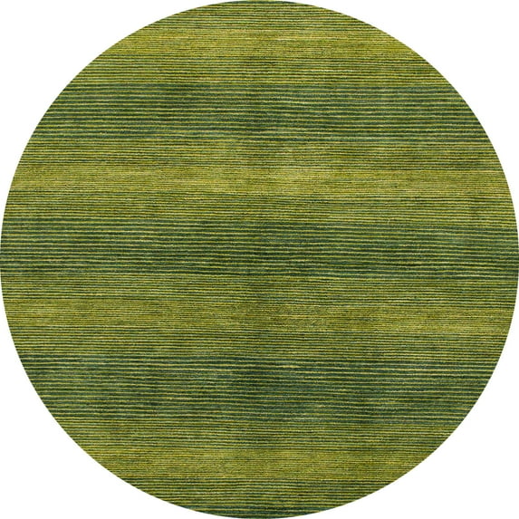 Ahgly Company Indoor Round Abstract Army Green Abstract Area Rugs, 6' Round