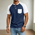 thumbnail image 2 of cllios Mens Raglan Short Sleeve Henley Shirts Loose Fit Contrast Color T-Shirts with Chest Pocket Lightweight Casual Summer Tops, 2 of 6