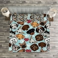 thumbnail image 3 of Ambesonne Dog Lover Quilted Bedspread Set 3 Pcs, Canine Breeds Love, Queen Size, Multicolor, 3 of 3