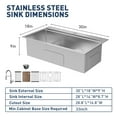 thumbnail image 3 of EDTara Drop-In Stainless Steel Sink, Single Bowl Top Mount Kitchen Sink, 3 of 9