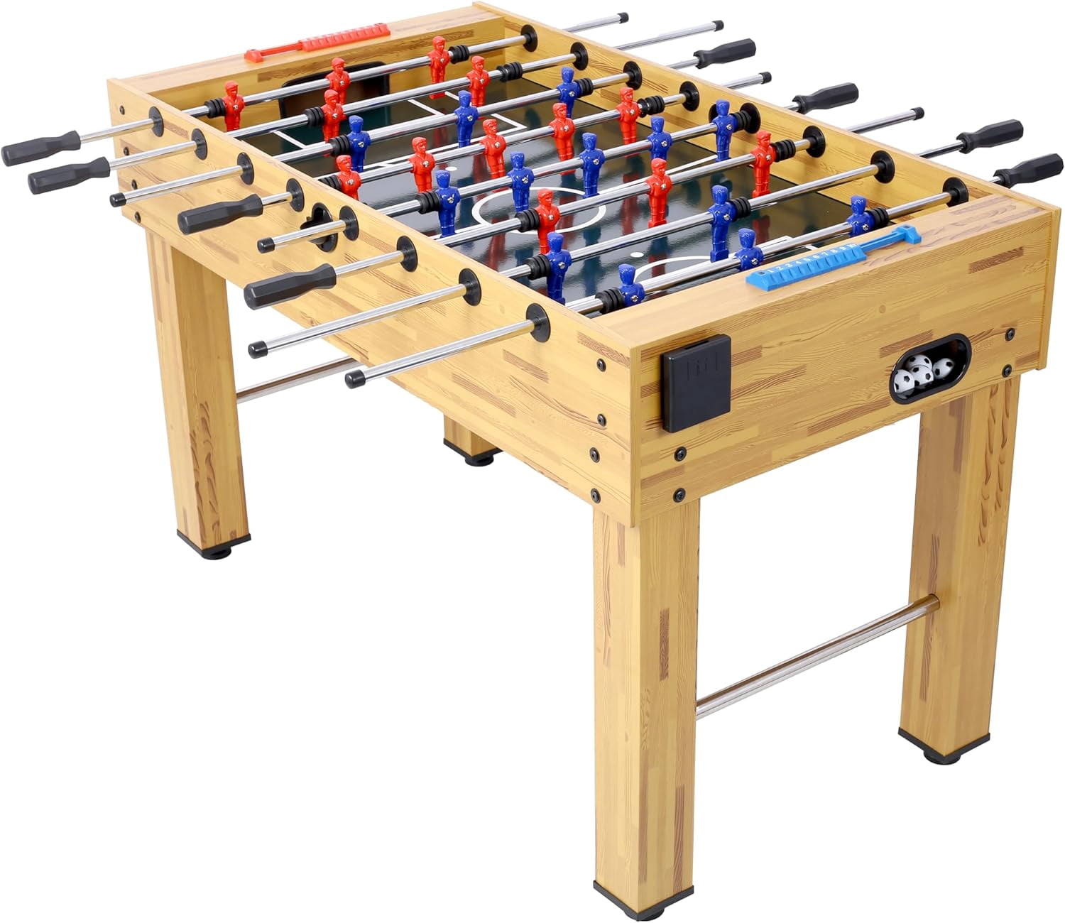 Historyli 54 Inch Foosball Table for Adults,Family Soccer Game Table with 4 Balls 2 Counters 1 Cup Holder,Competition Sized Foosball Table for Arcade Home,Wood