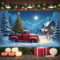 thumbnail image 2 of Snowman Design Christmas Banner Holiday Decorations Reindeer Scene Santa Claus Sleigh Winter Wonderland for Outdoor Party Kids Celebration, 2 of 9