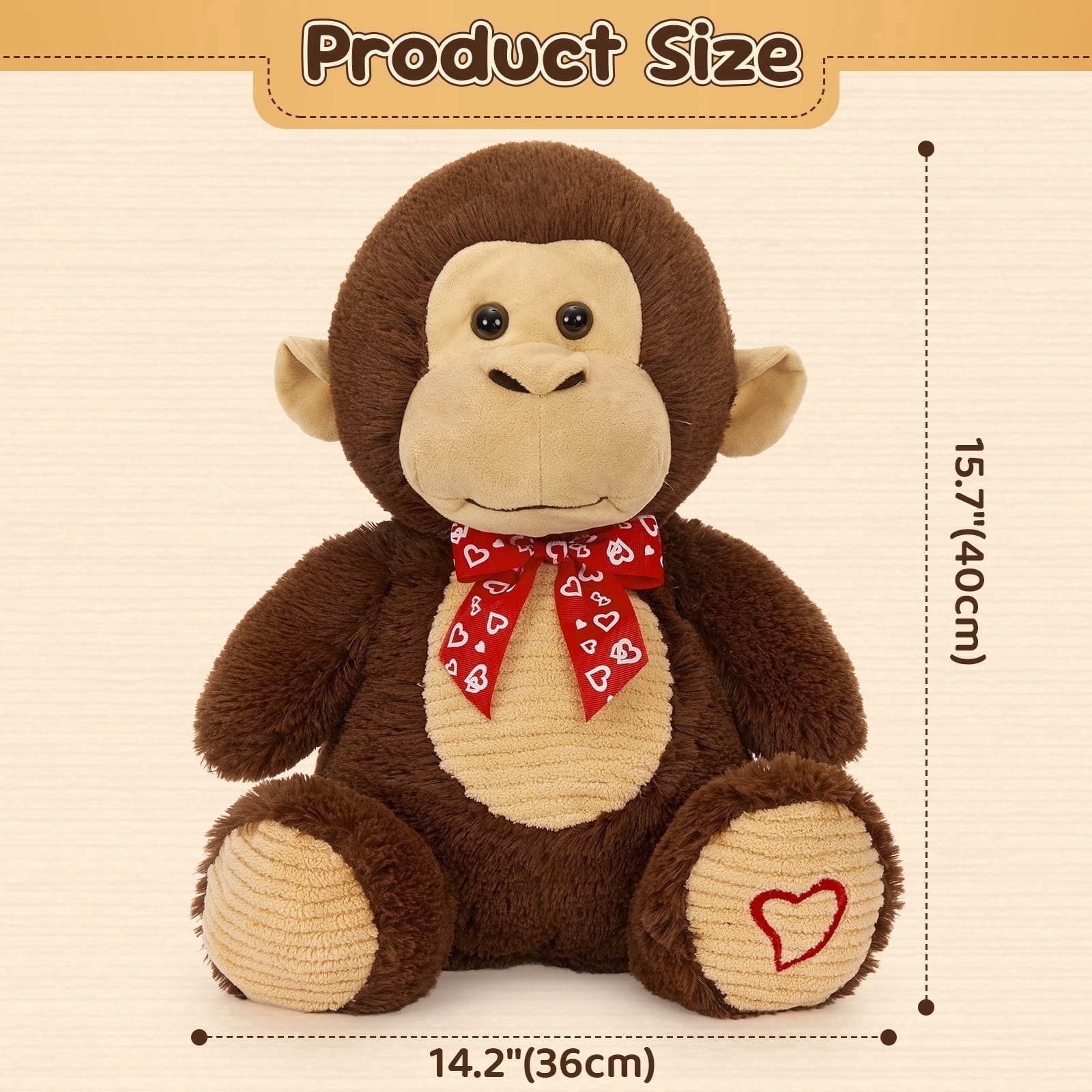 MaoGoLan Giant 15.7" Big Monkey Stuffed Animals Large Stuffed Monkey Plush Toy