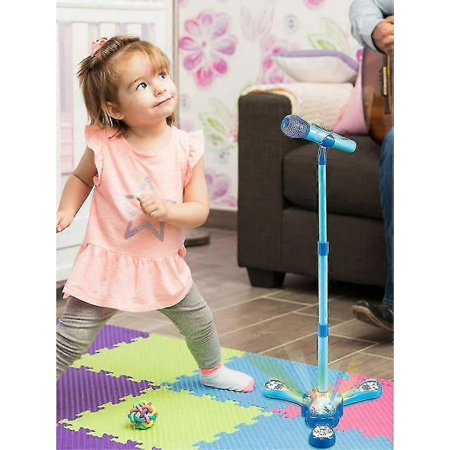 Kids Microphone Stand With Light Effect And Mp3 Connection For Singing And Performance