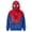 Vermilion, variant on Unisex Spider Superhero Zip Up Hoodie, Full Mask Plush Fleece Halloween Cosplay Sweatshirt Jacket with Pockets, Red, 150