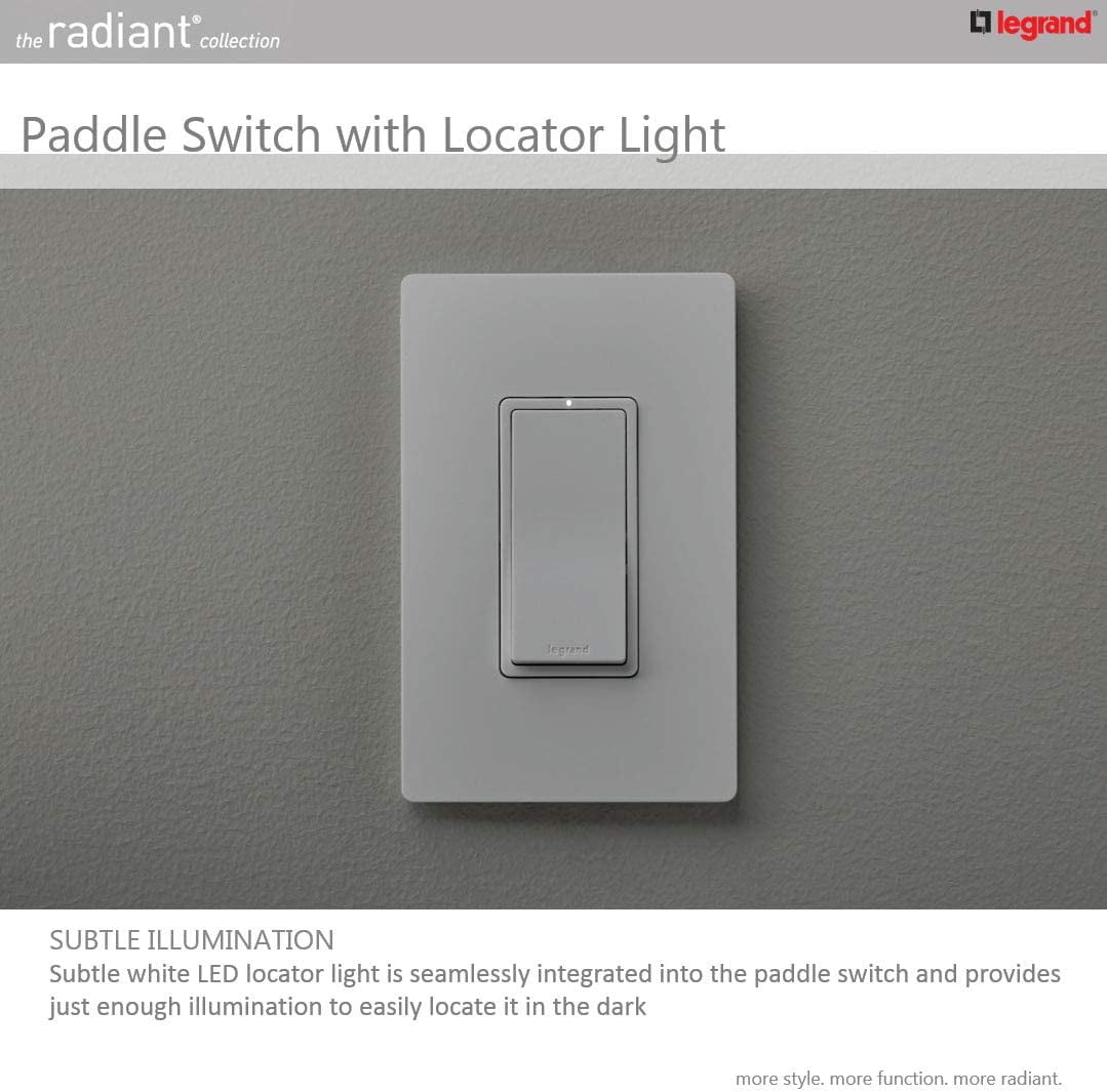 Legrand TM873ISLCC10 Pass & Seymour Lighted Decor Switch, 3-Way, Grounded, Ivory, 15-Amp, 120/277-Volt - Quantity 1