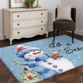 thumbnail image 3 of 2.7'x5' Area Rugs, Christmas Snowman Indoor Outdoor Area Rug for Living Room Bedroom, Xmas Tree Winter Snowflake Blue Washable Bathroom Rugs Kitchen Floor Carpet Mats Home Decor Aesthetic, 3 of 8