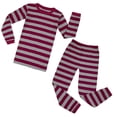 thumbnail image 2 of Elowel Pajama Set for Women and Men 2 Pack 100% Cotton Adult PJs Maroon and Gray Stripe Size M, 2 of 7