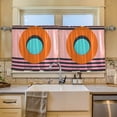 thumbnail image 2 of Yayeee Kitchen Curtains Tier Set of 2 Light Filtering 57"x36" Over Sink Window Panels, Orange Circle, 2 of 7