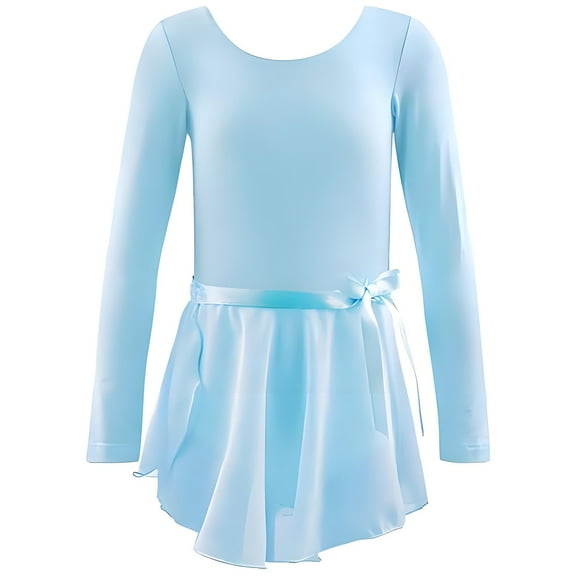 Piuwrlz Mesh Dress Sets for Schoolgirl Skirt and Long Sleeved Sweatershirt Set Cotton Skirts Suits Light Blue Size 110