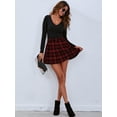 thumbnail image 7 of Women Stretch Waist Flared Pleated Skirt Casual Mini Skater Skirt, 7 of 7