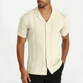thumbnail image 1 of pstuiky camisetas para hombre, Camisa de punto de manga corta para hombre, cárdigan informal con botones y solapa de manga corta. camisas casuales para hombre m, 1 of 9