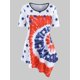 thumbnail image 1 of Estrellas espiral del teñido anudado de impresión de tamaño asimétrico más la camiseta Rosegal Camisetas tallas grandes, 1 of 4