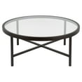 Evelyn&Zoe Contemporary Round Coffee Table with Glass Top