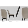 thumbnail image 4 of 5-Piece Dining Table with Chairs, 4 Chair Dining Table Set, Modern Suede Dinner Chairs with Rectangular Dining Table Metal Base, Brown Table+Beige Chair, 4 of 7