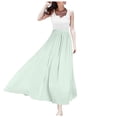 thumbnail image 1 of Falda larga metálica brillante para mujer: falda de tul ligera, sedosa y fluida para las vacaciones de verano en la playa, tallas S-XL, 1 of 5