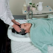 Inflatable shampoo basin, crescent