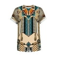 thumbnail image 2 of AURIGATE Men's Vintage Ethnic Style Print Round Neck Short Sleeve Blouse Top T-shirt, 2 of 4