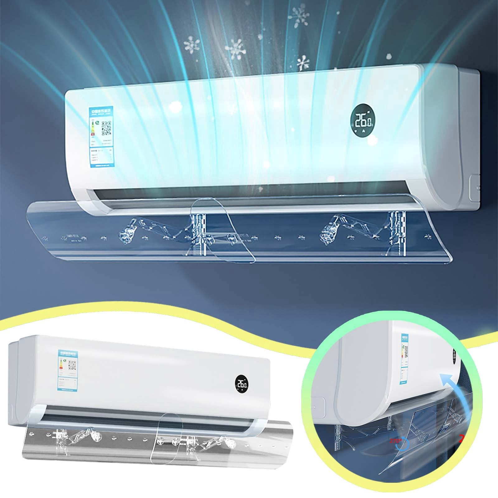 LPSSTORE Transparent Air Conditioner Deflector Universal Deflector for ...