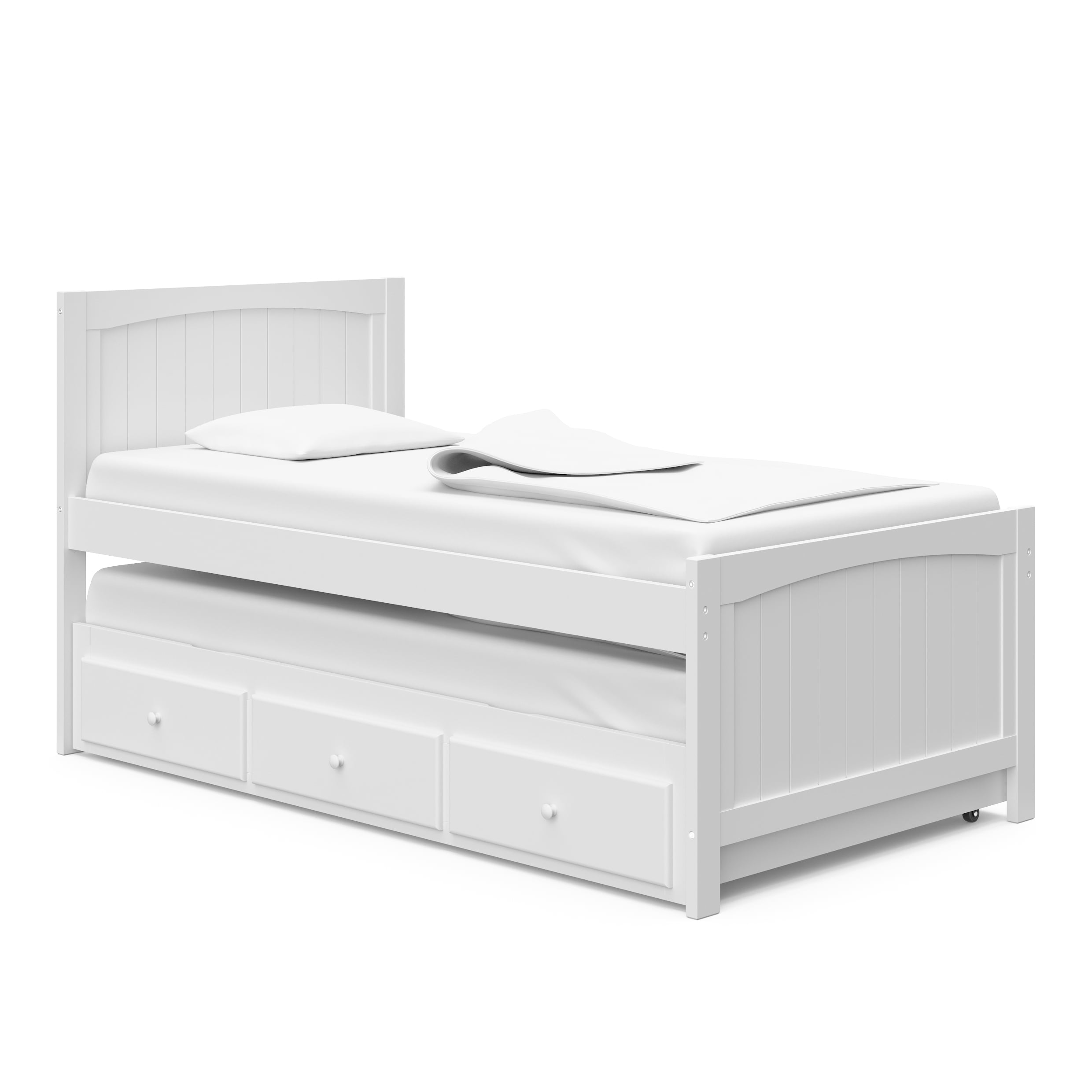 captains bed twin white
