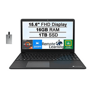 2021 Gateway 15.6" FHD Ultra Slim Notebook Laptop Computer, AMD Ryzen 5-3450U(Beats Intel i5-1035G1), 16GB RAM, 1TB SSD, Radeon Vega 8 Graphics, THX Audio, 1MP Webcam, Win 10, Black, 32GB USB Card