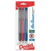 Pentel Clic Retractable Eraser with Grip, Assorted Barrels, Pack of 3
