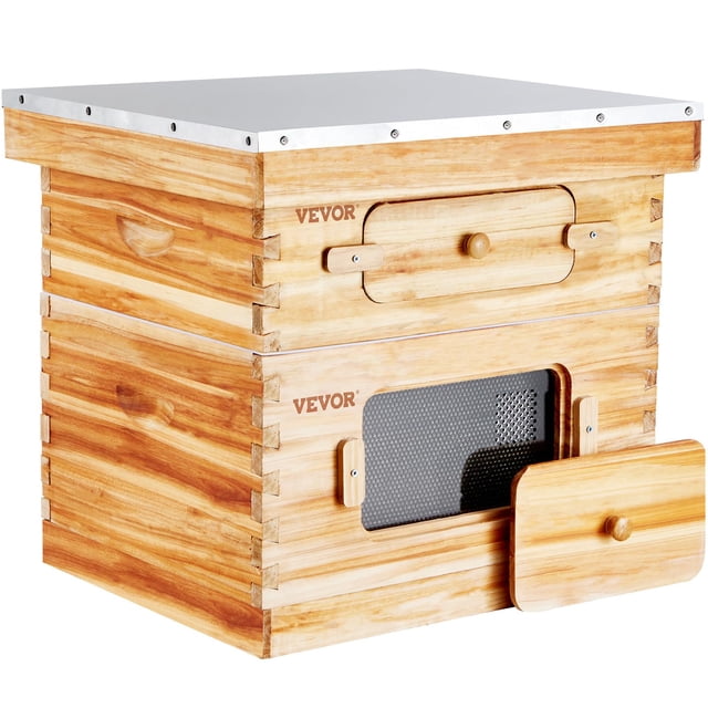 Kit de inicio Bee Hive VEVOR de 10 marcos con 1 caja profunda y 1 caja mediana