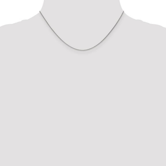 Auriga Fine Jewelry 18K White Gold 1.15mm Cable Chain Necklace 16inch for Women