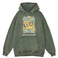 thumbnail image 2 of Sudadera con capucha retro desgastada con la frase "La luna le dijo a la hermana el sol: ámate a ti mismo" para hombre, ropa de calle de hip hop, 100 % algodón, 2 of 5